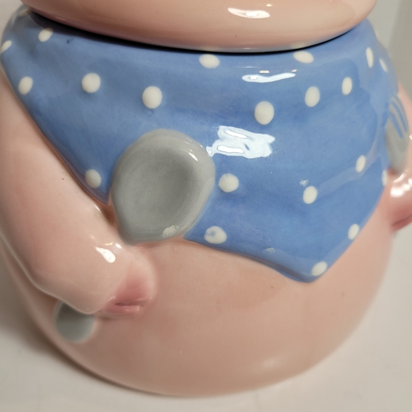 Pink Pig Out Vintage Clay Art Cookie Jar 1991 Excellent - Picture 6 of 16